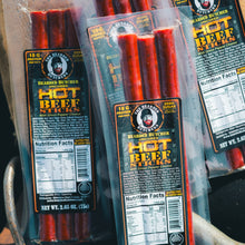 Load image into Gallery viewer, Case of 24 Packs - Bearded Butcher Hot Beef Sticks with Ghost Pepper Cheese 2.65oz