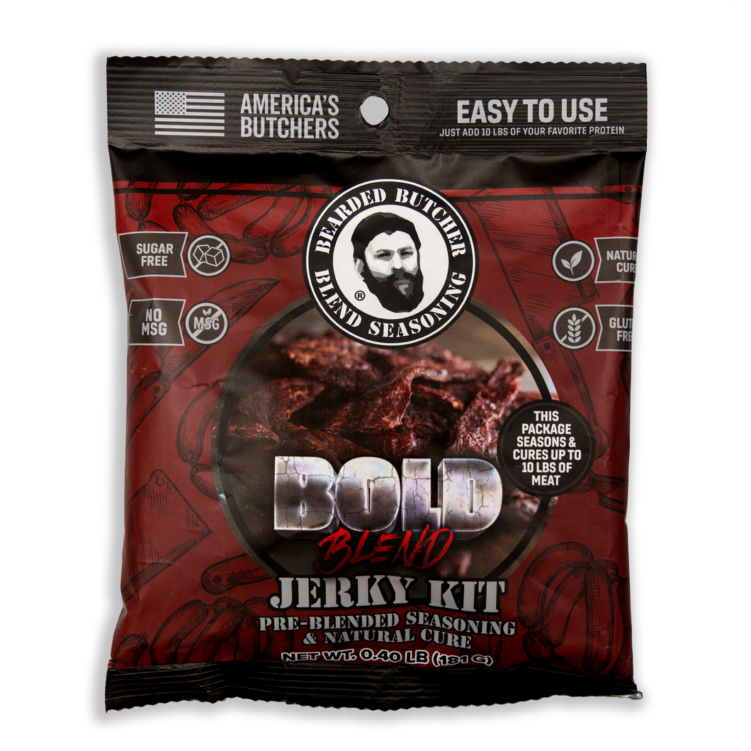 Case of 10 -  Bold Blend Jerky Seasoning & Natural Cure Kits for 10 lbs