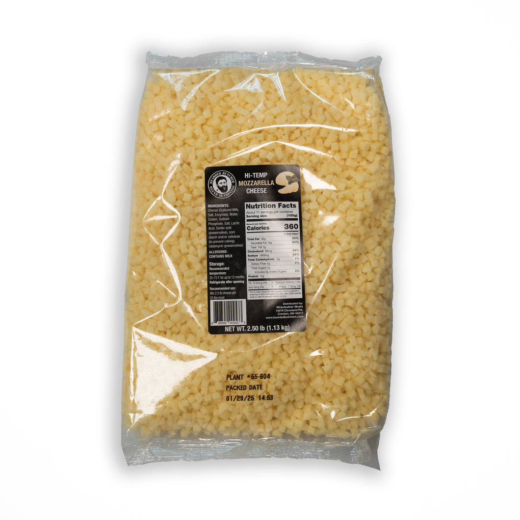 Case of 8 Hi-Temp Diced Mozzarella Cheese 2.5lb